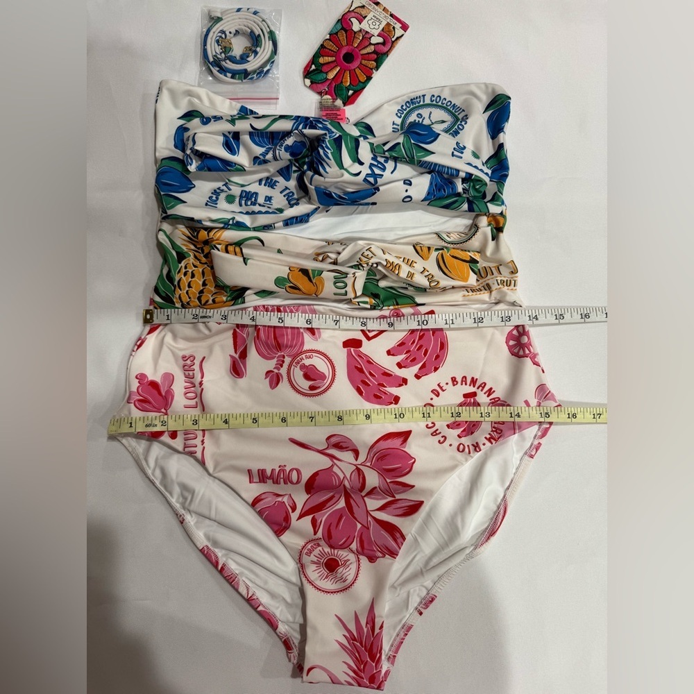 NWT Farm Rio Strapless One-Piece Swimsuit - Picture 7 of 7